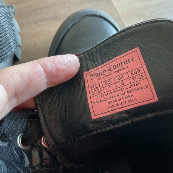 Juicy Couture Quentin Black Combat Boots Sz 7.5 - Picture 3 of 4